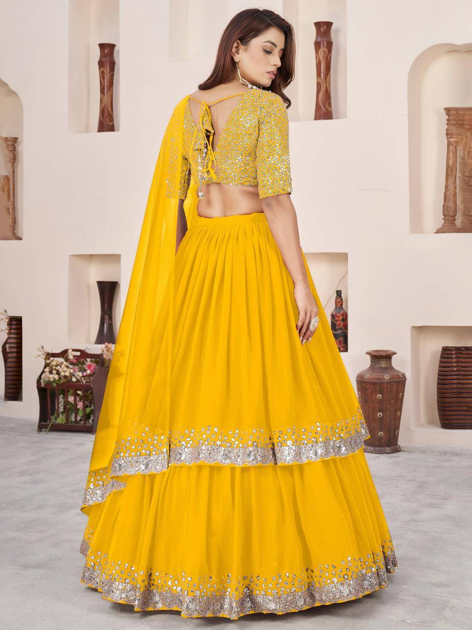 Anchal vol 2 Georgette yellow Traditional lehenga choli suppliers
